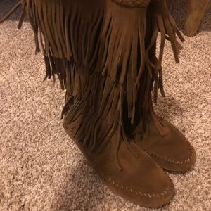 Brown Minnetonka boots